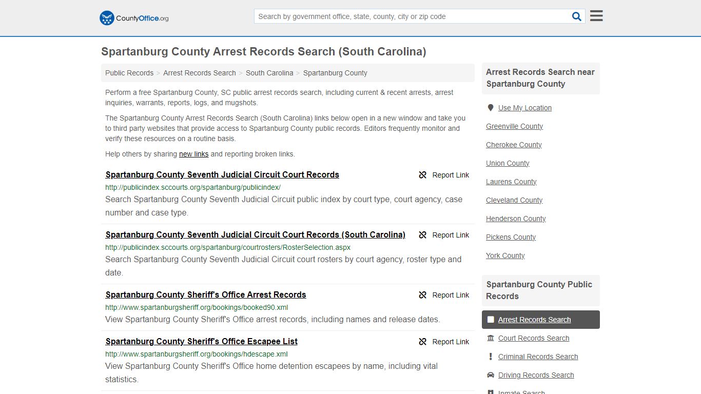 Spartanburg County Arrest Records Search (South Carolina) - County Office