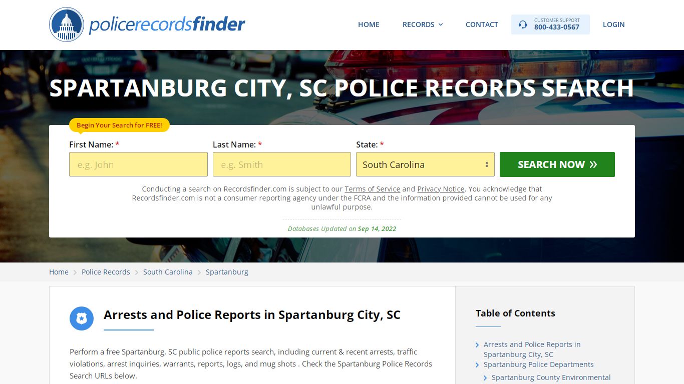 SPARTANBURG CITY, SC POLICE RECORDS SEARCH - RecordsFinder